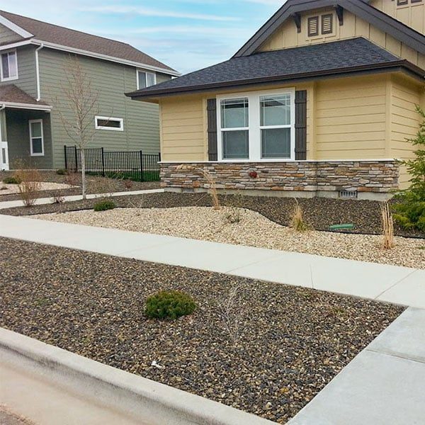 Meridian Idaho home with hardscape landscaping by BP Landscaping LLC of Nampa Idaho
